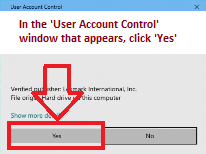 在出現的“用戶帳戶控制”窗口中，單擊“是”。