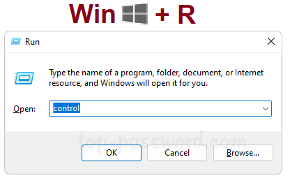 按鍵盤 Win + R。輸入 control，按下 Enter