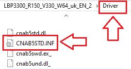 開啟解壓後的資料夾，確認裡面有這個檔案：...\Driver\CNAB5STD.INF
