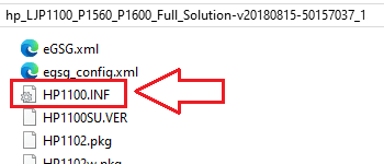解壓縮後，INF 檔案位置如下：HP1100.INF