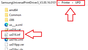 在 UPD 資料夾中找到 us016.inf 檔案